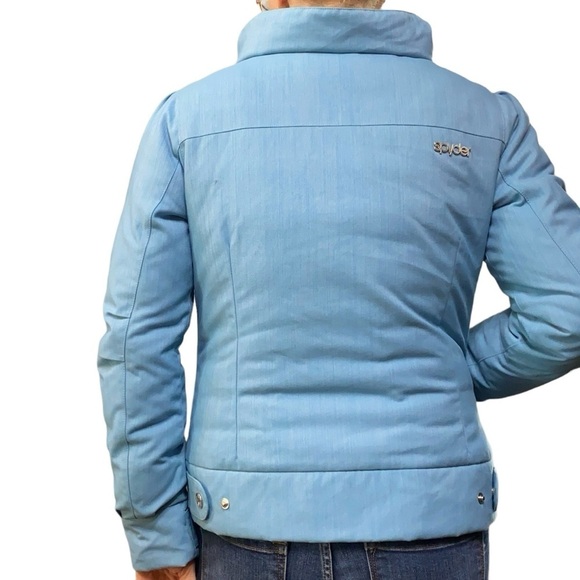 Spyder Down Jacket Ski Blue Denim Full Zip Size Medium - Picture 3 of 13